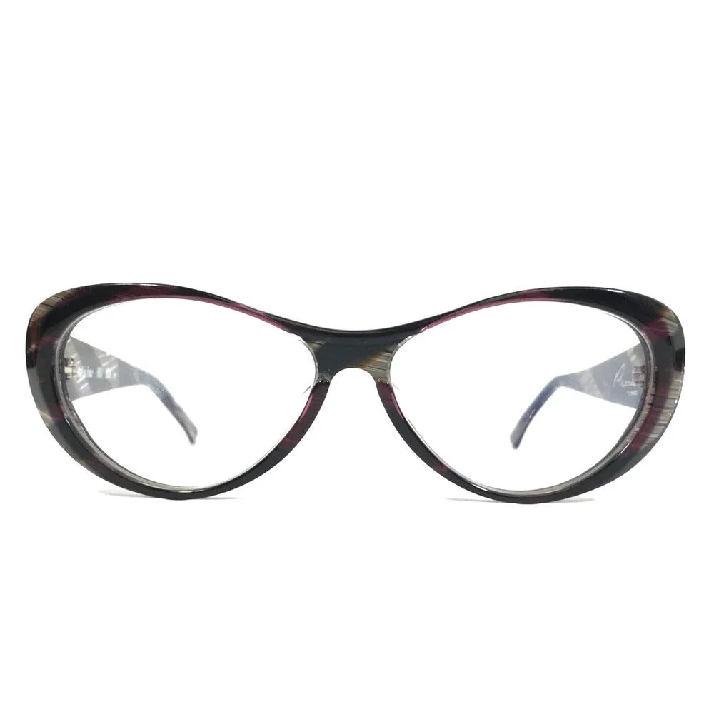 Pierre Eyewear Eyeglasses Frames PAOLA VCB30 Brown White Horn Striped 53-15-138